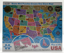 USA Map Puzzle 24  X 36  State Mini Puzzles 850 Piece New Sealed