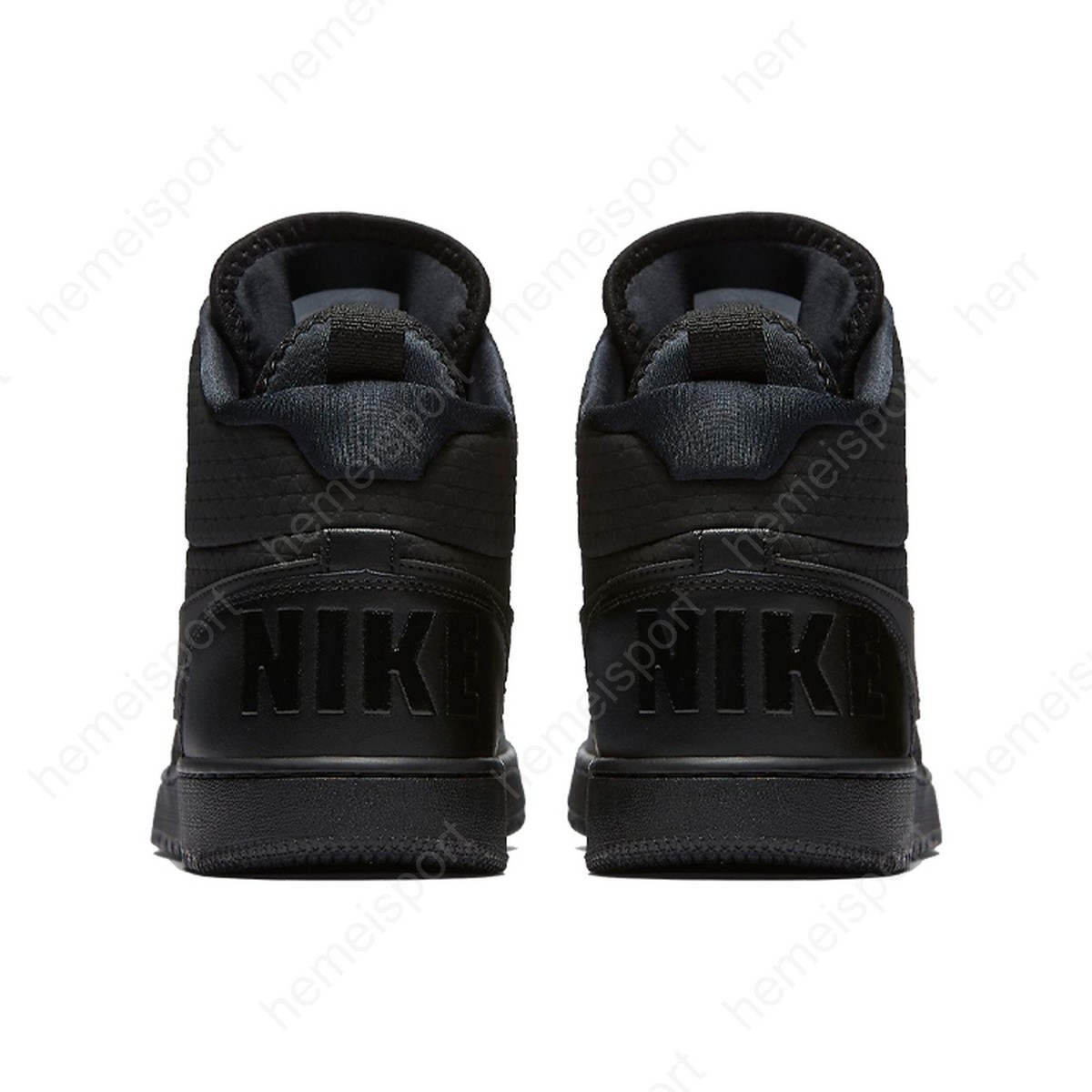 Nike Court Borough Mid Winter Triple Black AA0547-002 | eBay