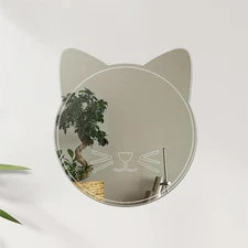 DiGMiG Acrylic Mirror Wall Stickers Cute Cat Decoration 6.7L x 7.5W, As Show 