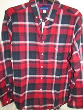 Men's Size XL Long Sleeve Red Blue PLAID New Simply Styled Button Up Shirt