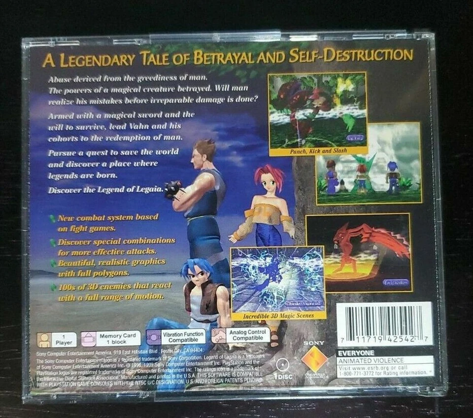 Legend of Legaia (SONY PlayStation 1, 1999) PS1 2 PSX PRISTINE COMPLETE NEW MINT - Image 4 of 4