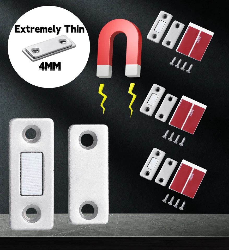 4er Set Extrem Stark Schrank Tür Türmagnete Magnetschnäpper Magnet Möbelmagnet - Bild 3 von 4