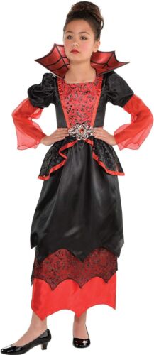 Robe costume amscan Vampire Queen - noir et rouge, enfant moyen 8-10, 1 pièce - Photo 1/6