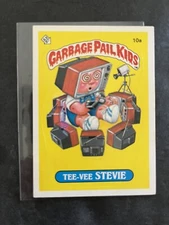 1985 Topps Garbage Pail Kids Series 1 #10a Tee-Vee Stevie White Splotch Error