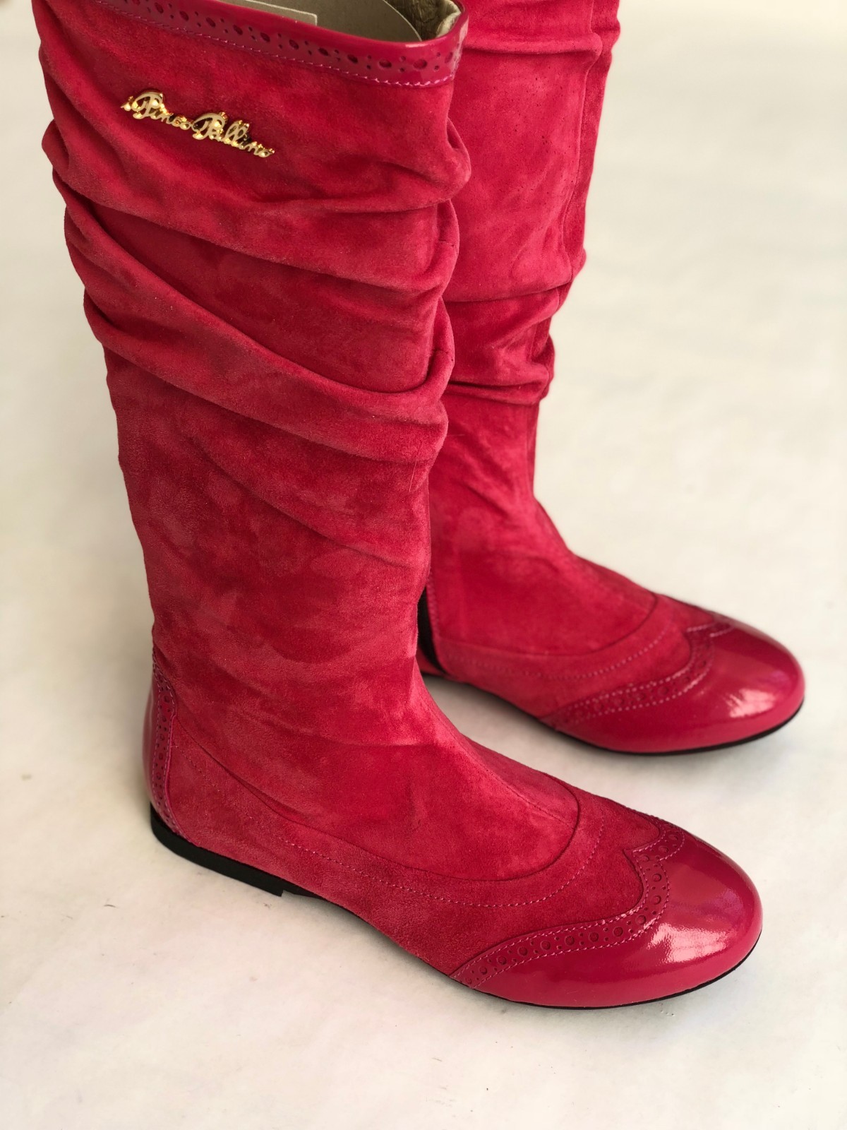 I Pinco Pallino Pink Suede Knee High Boots for Girls - Size 35 (EU) / 3.5 US image 9