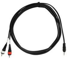 Rockville RNRMR10 10' 3.5mm 1/8" TRS to Dual RCA Cable 100 Copper