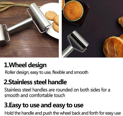 Smooth Stainless Steel Rolling Pin Pastry and Pizza Double Dough Baker Roller Me - Picture 7 of 7