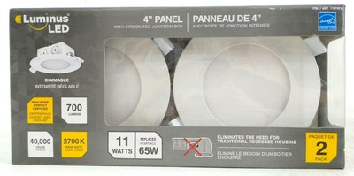 Luminus Led 4 Panel Dimmable 11 W Pot Light W Integrated Junction Box 2 Pack Ebay
