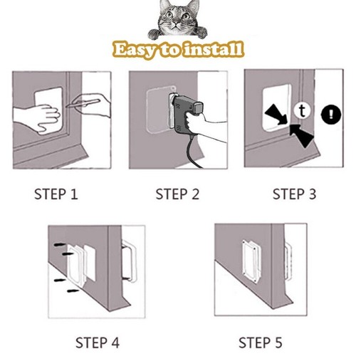 S-XL Sizes 4-Way Pet Dog Cat Safe Lockable Locking Door Brushy Flap Door Screen - Picture 24 of 39