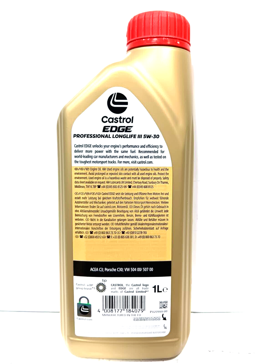 7 X 1 Litri Olio Castrol Edge Titanium Fst 5 W-30, LL, VW 504 00 - Foto 6