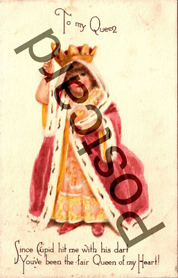1915 ''To my Queen..Cupid...Queen of my Heart!'' Gibson Art postcard jj197