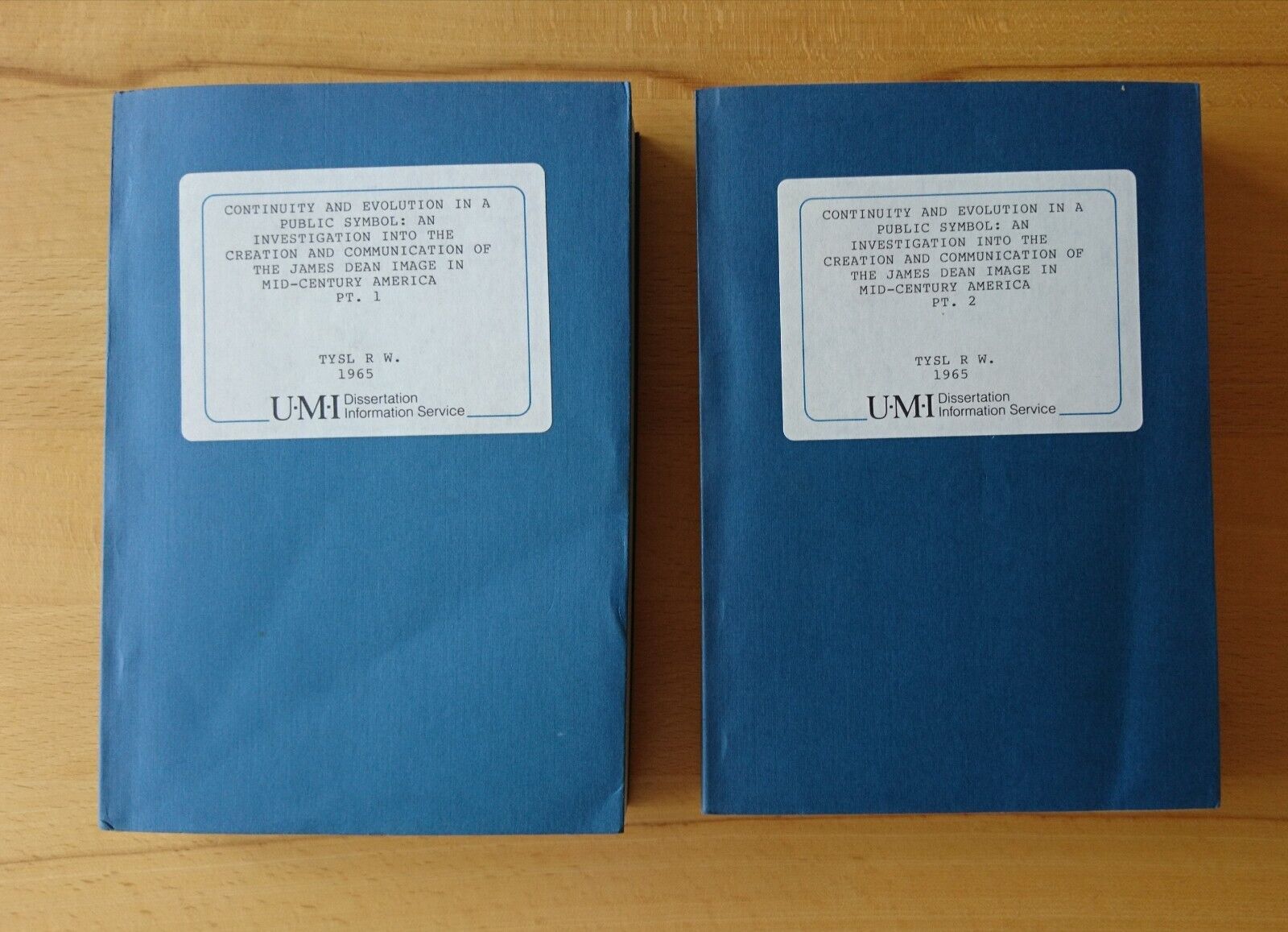 MASTERARBEIT über JAMES DEAN 2 Bände 670 Seiten University of Michigan Faksimile
