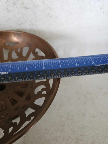 Manning Quality Bowman Meriden Conn Reticulated Footed Copper Fruit Basket 232 - Picture 10 of 10