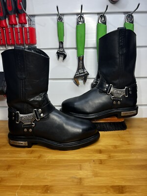 Mens 8.5 D Red Wing Pecos Custom Harley Davidson Safety Toe Black