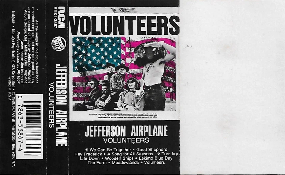 Jefferson Airplane Volunteers CASSETTE ALBUM ROCK USA issue, Classic Rock - Image 4 of 4