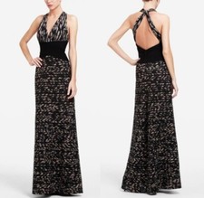 BCBG Max Azria Alana Gown NEW Black Tan in Size 0