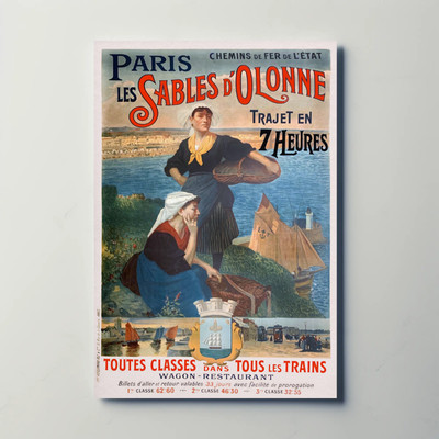 Paris Arc De Triomphe View Vintage Travel Poster