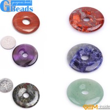 Donut Pendant Bead Natural Assorted Stones Buckle Free Shipping 1 Piece 30mm