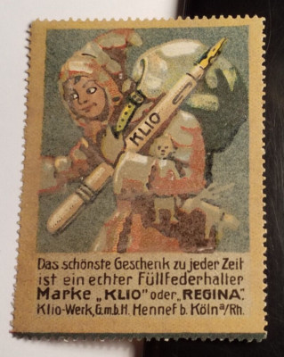 Klio Werk GmbH Hennef b. Köln - Füllfederhalter Marke Klio Regina / Reklamemarke