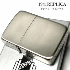 Zippo 1941 Replica Antique Silver Nickel Lighter Brass from Japan