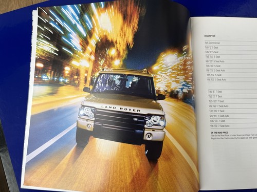 Land Rover all models pricelist Brochure Feb 2004 Defender Discovery 2 Td5 Tdci - Picture 5 of 17