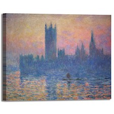 Monet parlamento di Londra design quadro stampa tela dipinto telaio arredo casa