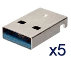 5x USB 3.0 male type A connector to solder