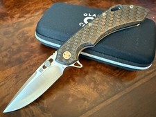 Olamic Custom Knives Wayfarer 247 Carbon Fiber Purist Blade S90V 221P