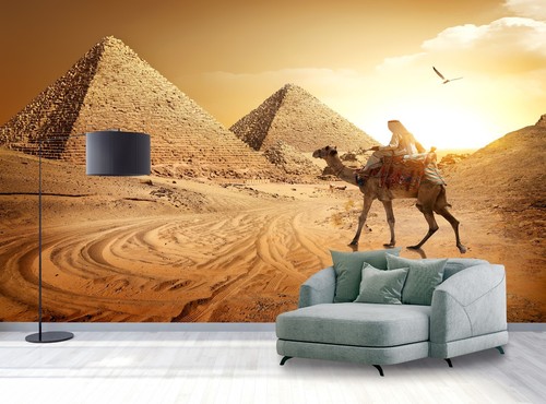 Mural de pared de Egipto camino a las pirámides foto papel tapiz decoración de pared papel cartel arte - Imagen 2 de 8