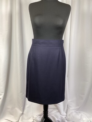 Stella Mccartney Navy blue Wool Pencil Skirt Straight Zip Designer Size 14  UK
