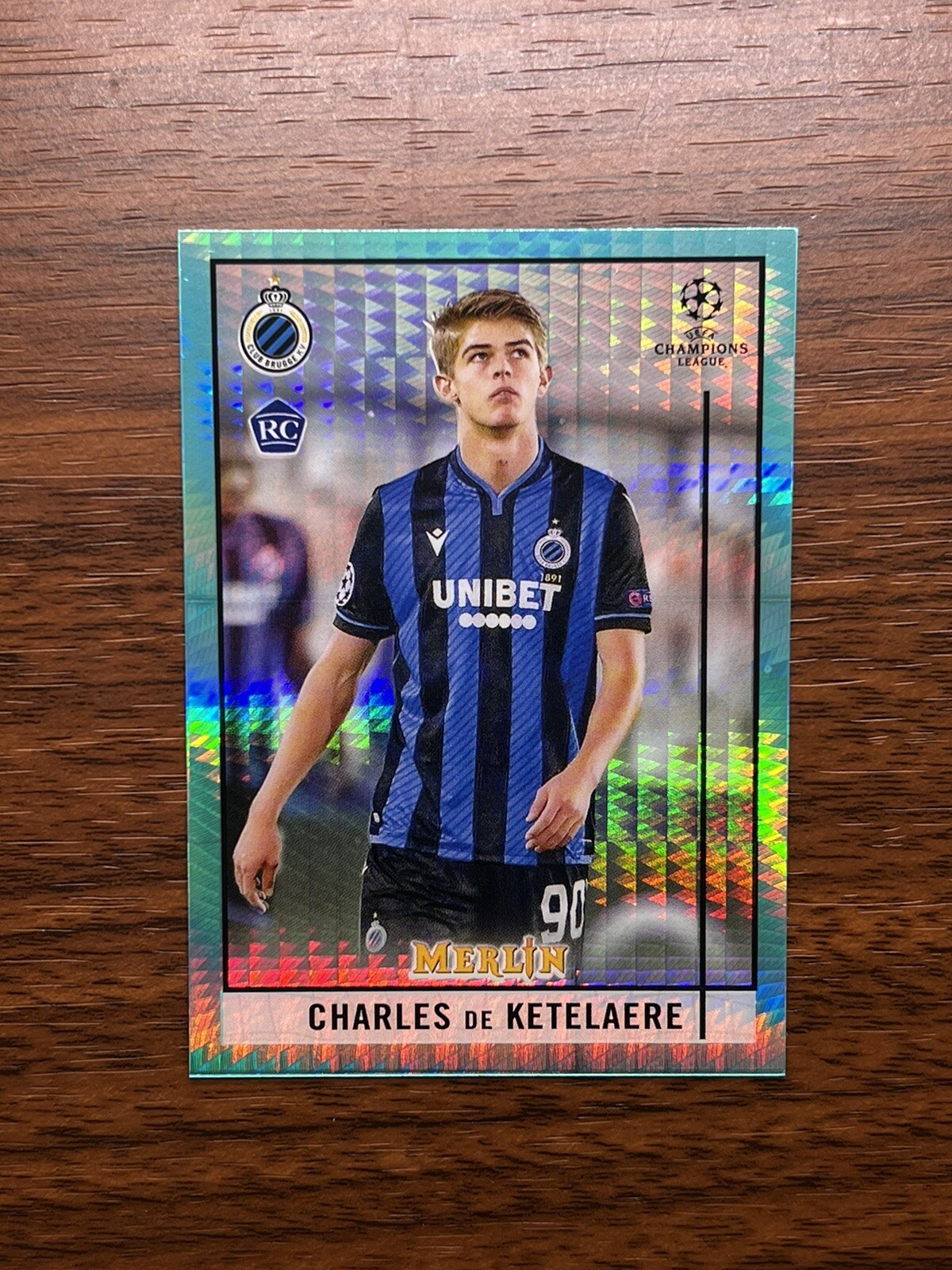 2020-21 Topps Merlin Chrome Charles De Ketelaere AQUA PRISM ROOKIE 3 Club Brugge