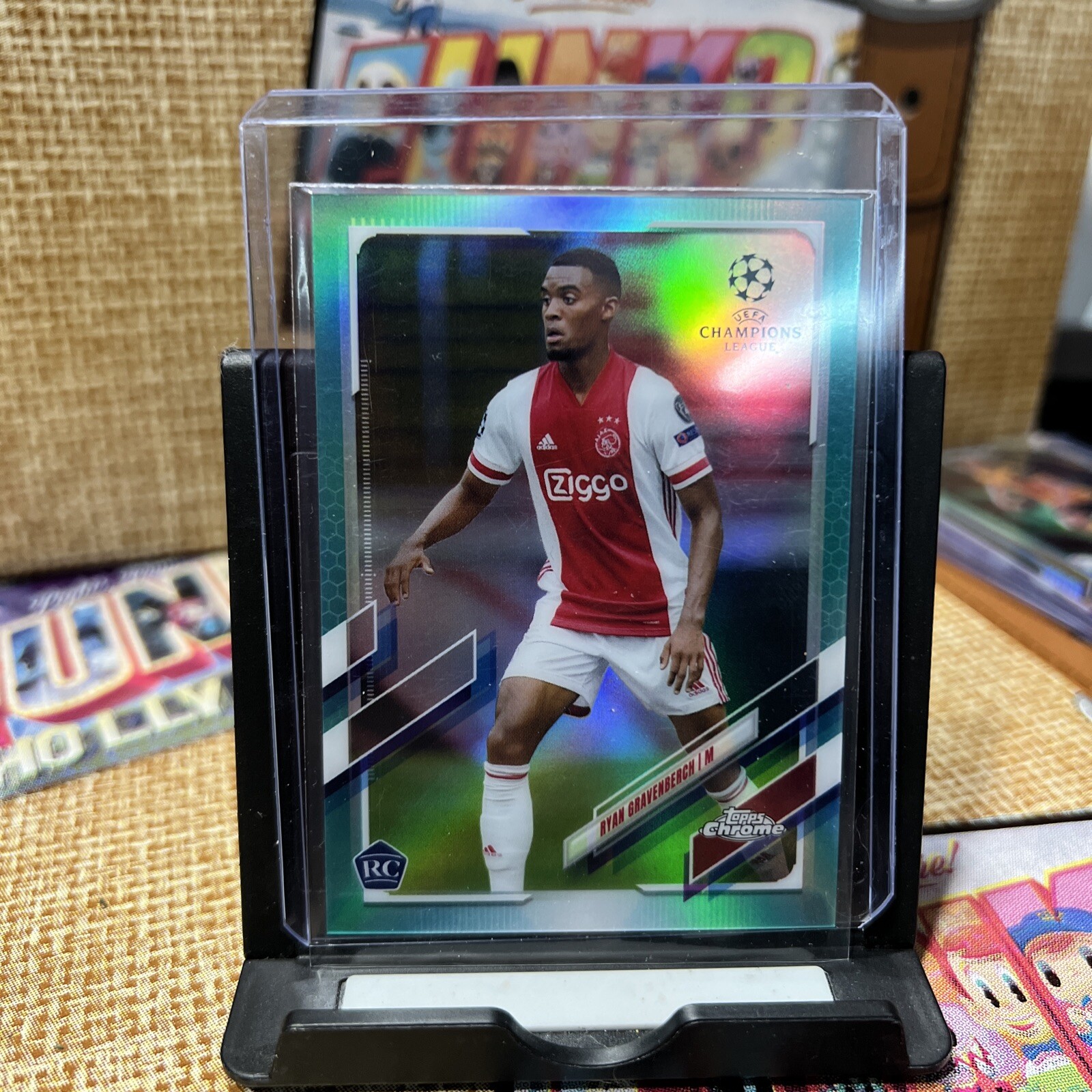 2020-21 Topps Chrome UCL Ryan Gravenberch Aqua Refractor /199 #98 Rookie RC 🔥