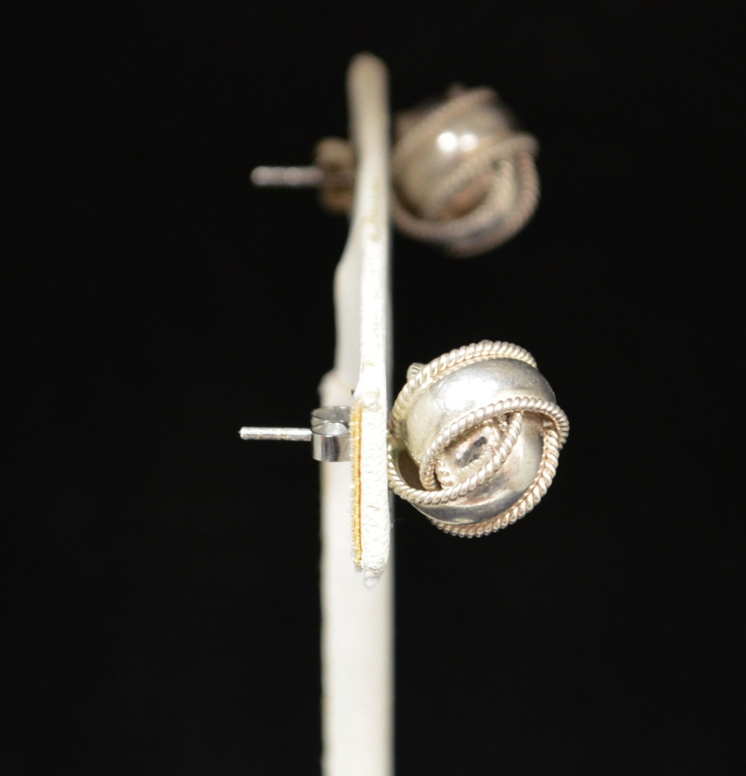 Sterling Silver Overlapping Ball Stud Earrings #F… - image 2