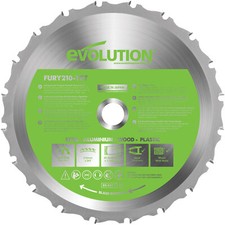 Evolution FURYBLADE210MULTI FURY MultiPurposeTCT CircularSawBlade 210x25.4mmx20T