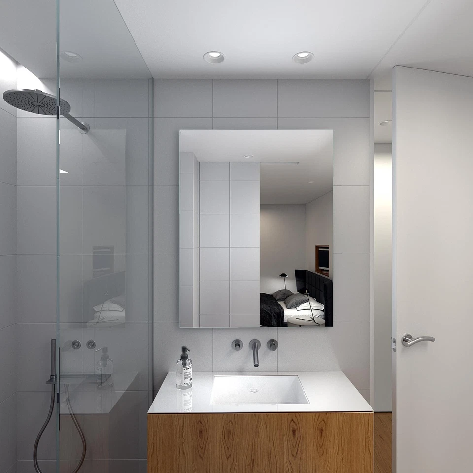 Kristallspiegel 6mm Kante Poliert Badspiegel Badezimmer Spiegel Bad Wandspiegel - Bild 4 von 4