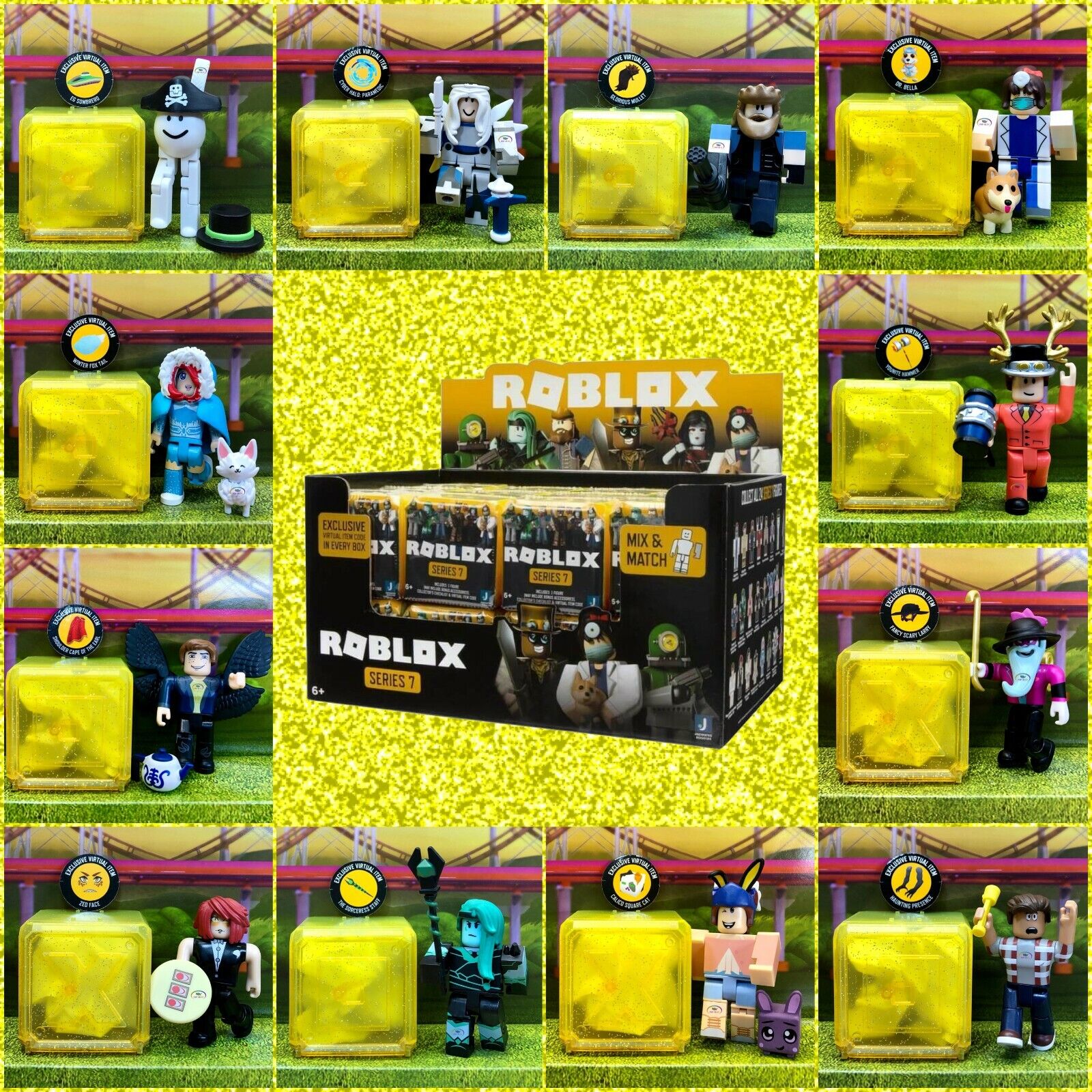  Roblox Gold Collection The Golden Bloxy Award Single Figure  Pack with Exclusive Virtual Item Code : Video Games