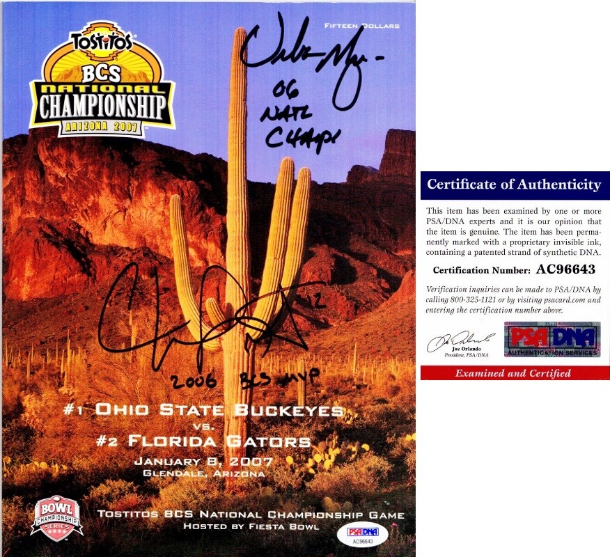 Urban Meyer and Chris Leak Autographed Signed Florida Gators Urban Meyer + Chris Leak Auto 2006 Championship Program UF Gators PSA/DNA 