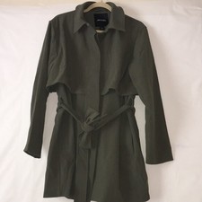 Monti Green Belted Trench Short Trench Coat Ladies Size L