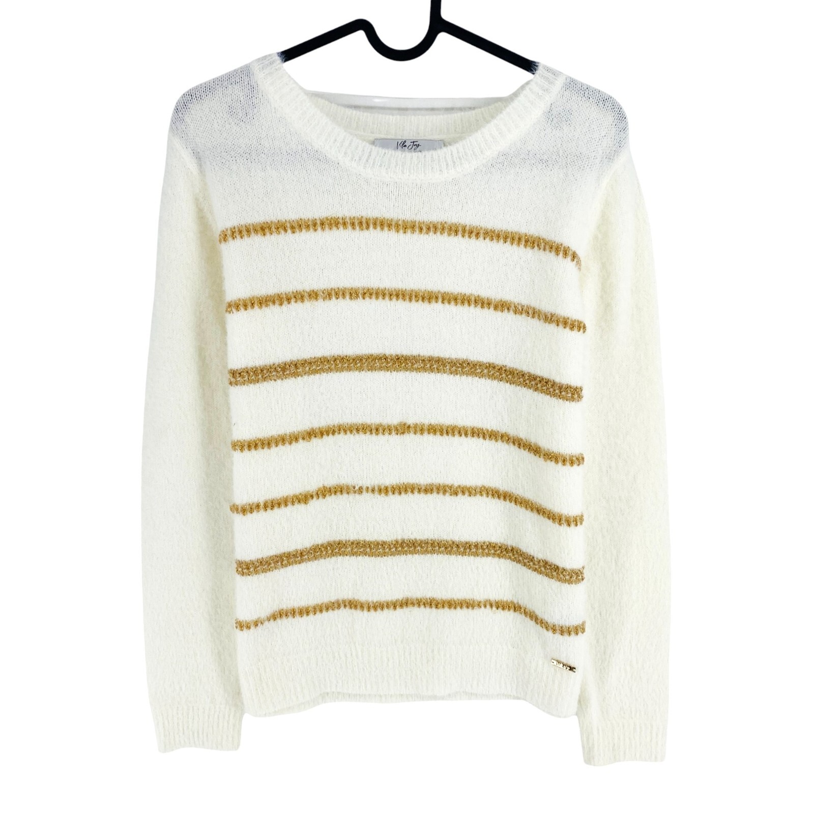 Vila Joy Mujer Blanco Suéter de Cuello Redondo JERSEY TALLA S