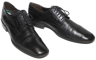 JOHNSTON & MURPHY Larsey Black Leather Cap Toe Oxford 20 