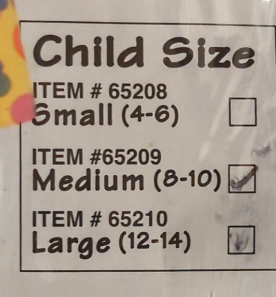 Vestido Payaso Halloween Disfraz Niño Talla Mediana 8-10 Dos Piezas, Sombrero y Vestido-Nuevo Foto 2 de 4