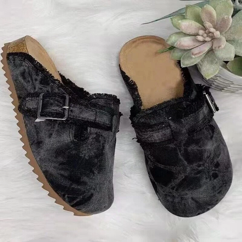 Zapatillas Mujeres Zapatos Moda Hebilla Sandalias Planas Playa Informal Plataforma Toboganes Foto 3 de 4