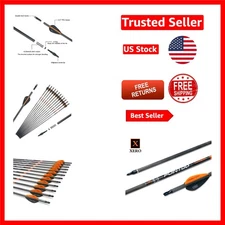 Pack of 12  Carbon Arrows 32in with Removable Tips - Archery Perfection