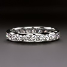 1.5 CARAT G VS DIAMOND PLATINUM ETERNITY RING WEDDING BAND EXCELLENT CUT NATURAL