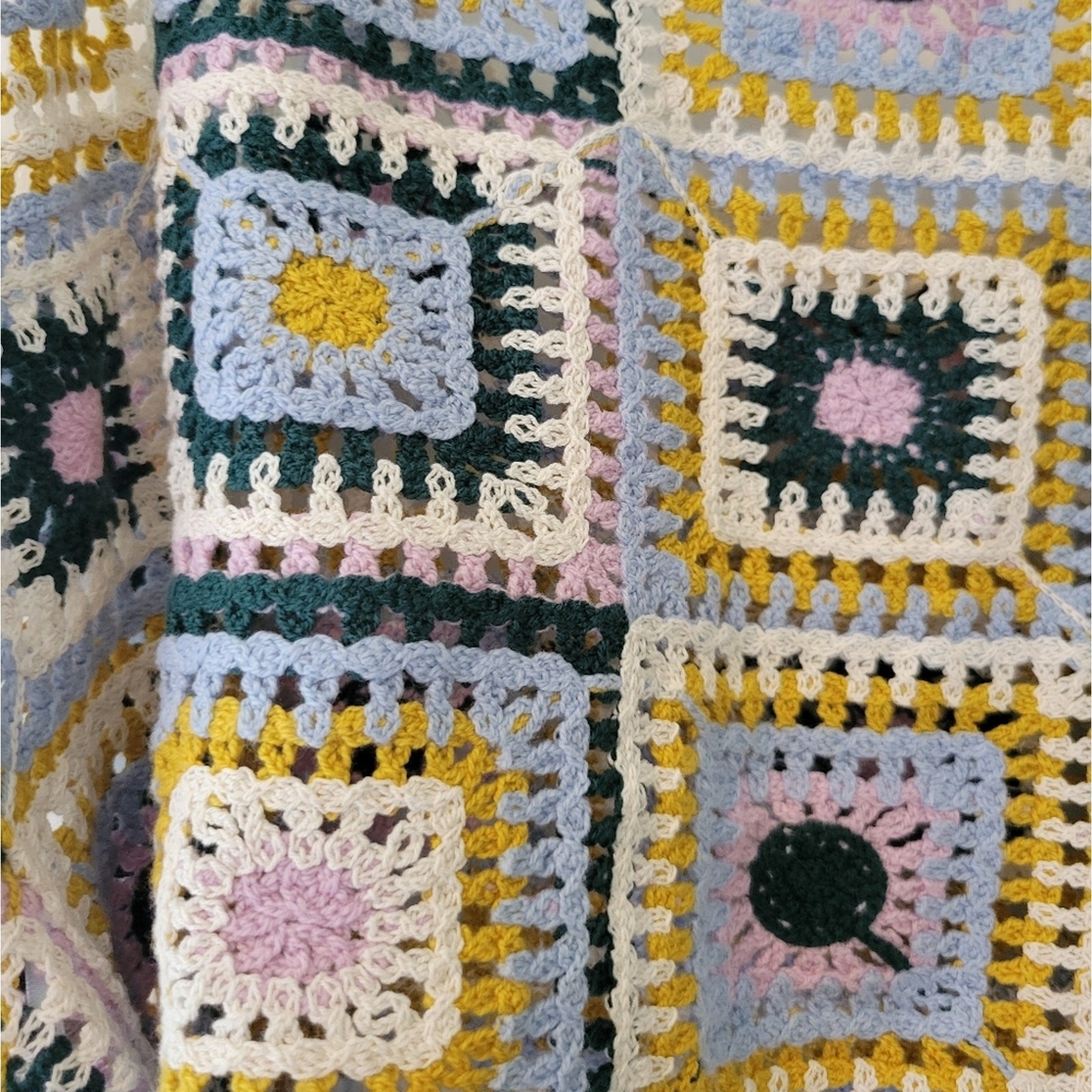 New In Multicolor Patchwork Crochet Cropped Tank … - image 4