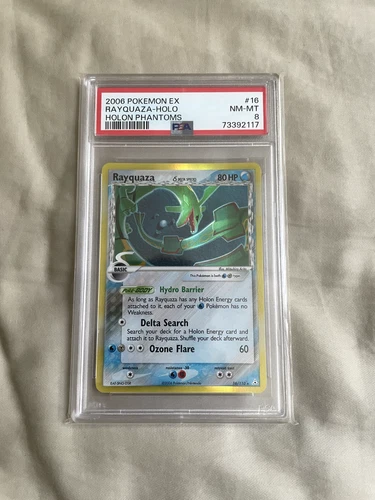 Rayquaza 16/110 EX Holon Phantoms PSA 8