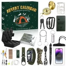 Survival Kit Advent Calendar 2025-24 Days Christmas Countdown Survival Tools ...