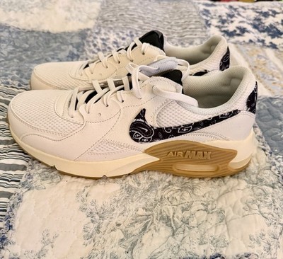 Nike Air Max Paisley Low Top Sneakers White Black Gum Mesh Leather