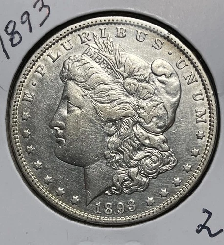 1893 MORGAN SILVER DOLLAR,  XF DETAILS!