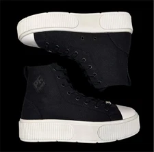 PF Flyers Center Platform Allston Black HI Top Sneakers Women's 8.5 Unisex 7 NEW